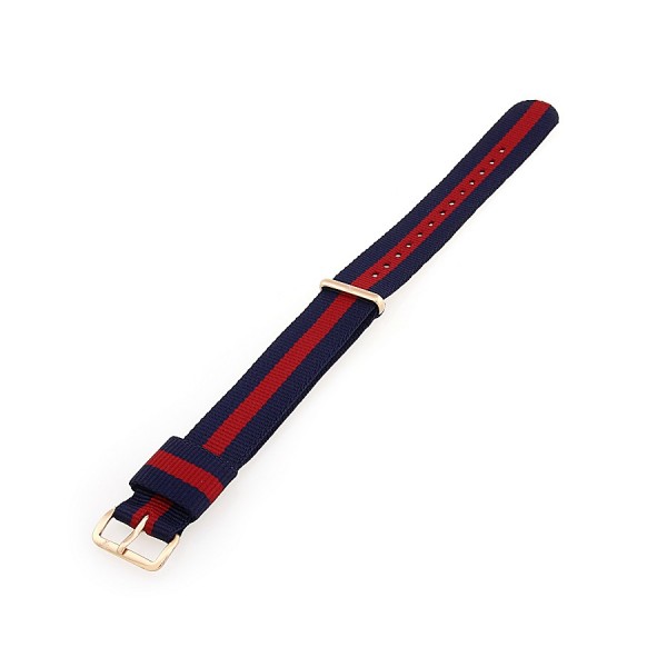 Faber Natoarmband - Textilarmband blau-rot-blau 18 mm