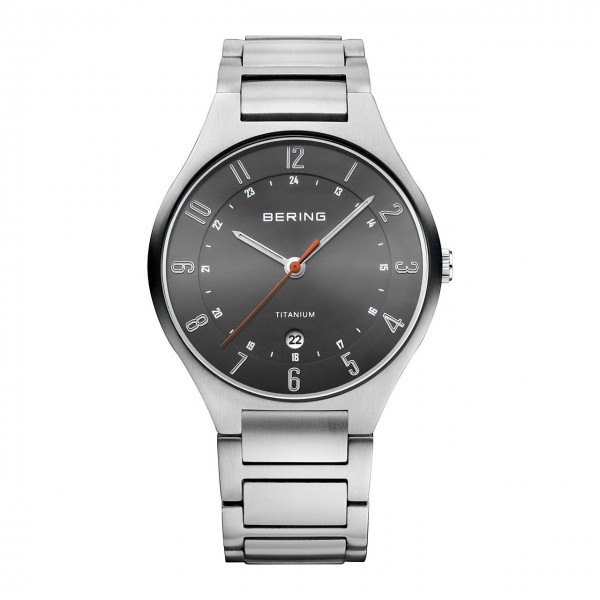 Bering Herrenuhr Titanium Collection Titan Grau 11739-772