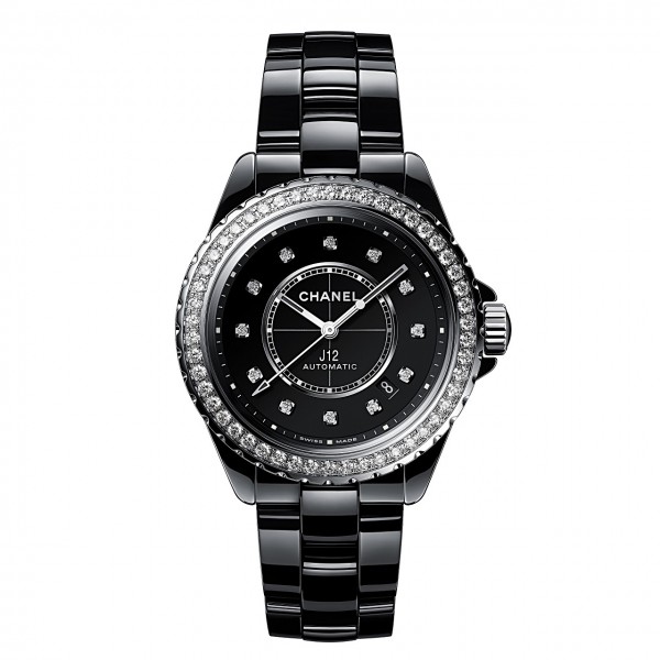 CHANEL J12 KALIBER 12.1 DIAMANTLÜNETTE UHR, 38 MM H6526