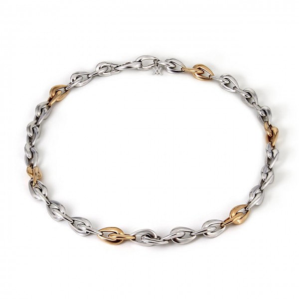 Wilhelm Müller Collier 585-er Weißgold und Rosegold