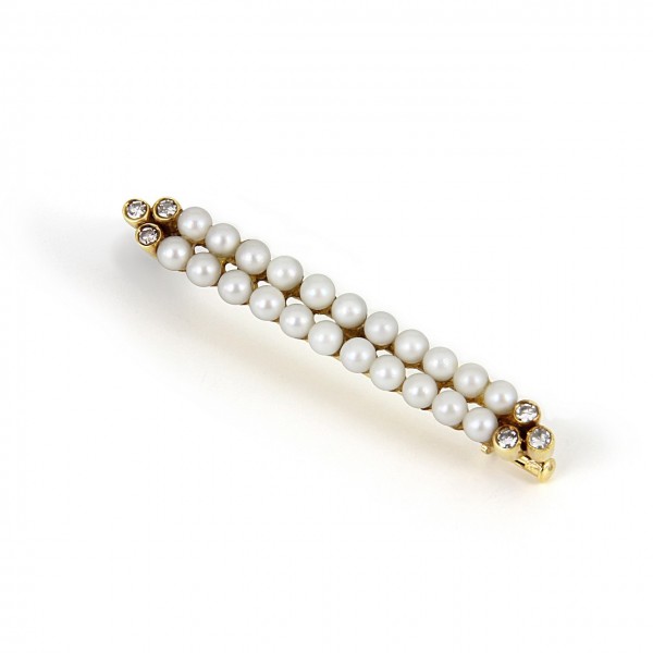 Heyder Exclusiv Anstecknadel 585/-Gelbgold mit Perlen