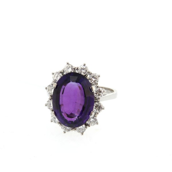 Damenring 750/- Weißgold mit Amethyst 23389HEY08