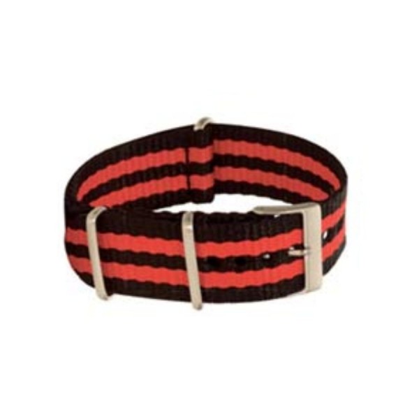 Textilarmband Nato-Style - Uhrenarmband schwarz-rot