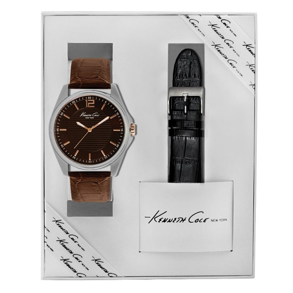 Kenneth Cole Set Mens Silver Herrenuhr KC5163