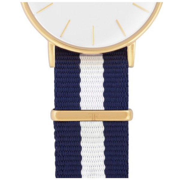 Faber Natoarmband-Textilarmband blau-weiß-blau 18 mm FS602YG