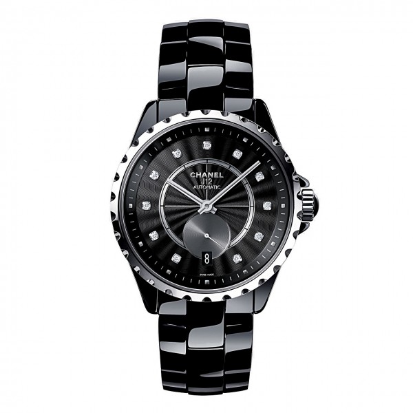 CHANEL J12-365 SCHWARZ KERAMIK DIAMANTZIFFERBLATT 36 MM