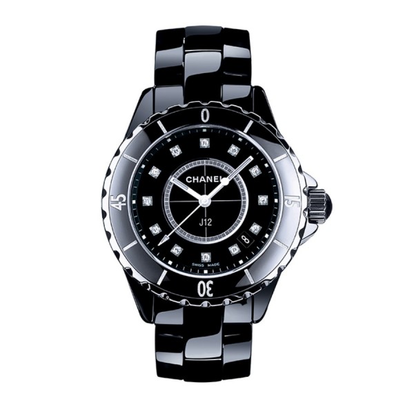 CHANEL J12 SCHWARZ KERAMIK DIAMANTZIFFERBLATT 33 MM H1625