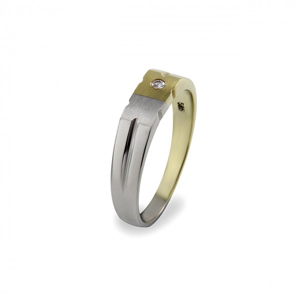 Heyder Exclusiv Herrenring Gelbgold und Weißgold