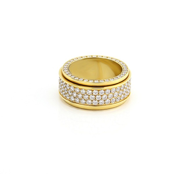 Damenring Memoire aus 750/- Gelbgold mit Brillanten