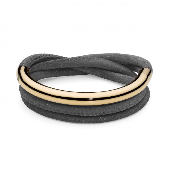 Qudo Wickelarmband Doppio small cemento Q147703