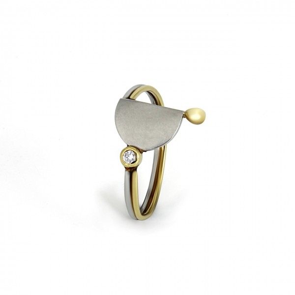 Heyder Exclusiv Damenring Platin und Gelbgold 17277