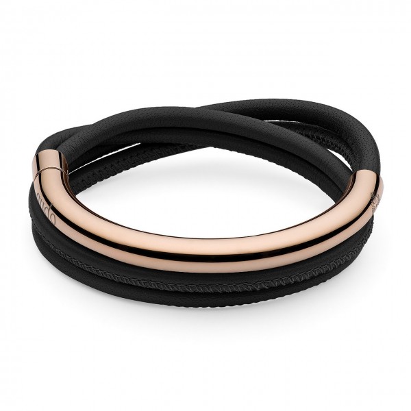 Qudo Wickelarmband Doppio small nero Q131136
