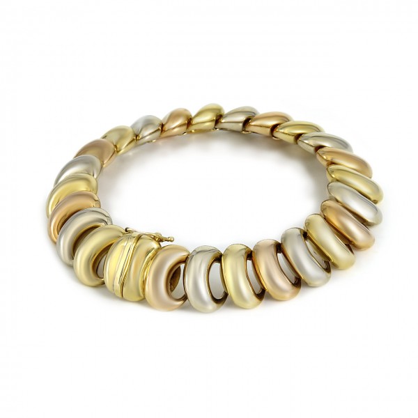 Wilhelm Müller Armband 750- Gold Dreifarbig
